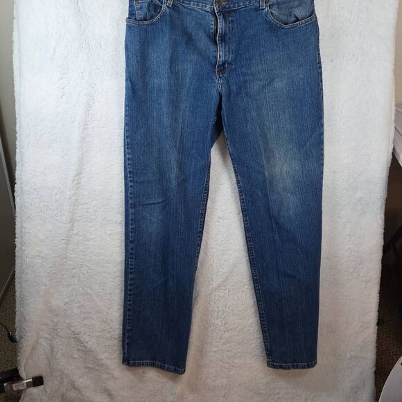 Bullseye Men's Zip Fly Classic Straight Leg Denim Jeans Blue Size 38 - Picture 1 of 6